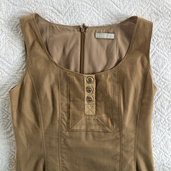 Badgley Mischka Tan Sleevleless Wool Dress - Picture 5 of 9